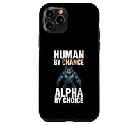 Human by Chance Alpha by Choice Cool Funny Alpha Wolf Meme Coque pour iPhone 11 Pro