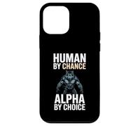 Human by Chance Alpha by Choice Cool Funny Alpha Wolf Meme Coque pour iPhone 12 Mini