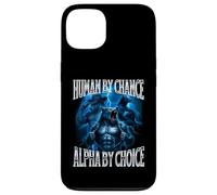 Human by Chance Alpha by Choice Weird Funny Alpha Wolf Meme Coque pour iPhone 13