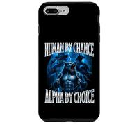 Human by Chance Alpha by Choice Weird Funny Alpha Wolf Meme Coque pour iPhone 7 Plus/8 Plus