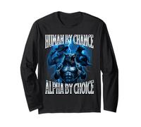 Human by Chance Alpha by Choice Weird Funny Alpha Wolf Meme Manche Longue