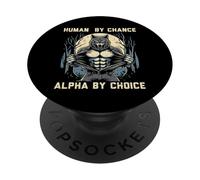 Human by Change Alpha by Choice Funny Wolf Meme pour Hommes, garçons et Enfants PopSockets PopGrip Adhésif