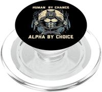 Human by Change Alpha by Choice Funny Wolf Meme pour Hommes, garçons et Enfants PopSockets PopGrip pour MagSafe
