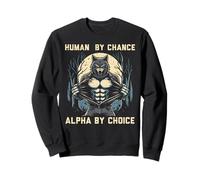Human by Change Alpha by Choice Funny Wolf Meme pour Hommes, garçons et Enfants Sweatshirt