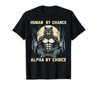 Human by Change Alpha by Choice Funny Wolf Meme pour Hommes, garçons et Enfants T-Shirt