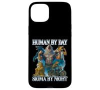 Human by Day Sigma by Night Funny Alpha Wolf Meme Homme Femme Coque pour iPhone 15 Plus