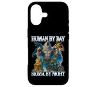 Human by Day Sigma by Night Funny Alpha Wolf Meme Homme Femme Coque pour iPhone 17