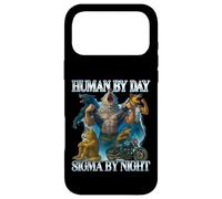 Human by Day Sigma by Night Funny Alpha Wolf Meme Homme Femme Coque pour iPhone 17 Pro Max