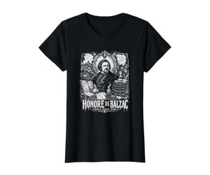 Human Comedy Rises Honore De Balzac Romancier Français T-Shirt Graphique avec Valeur, Femme, Noir, S