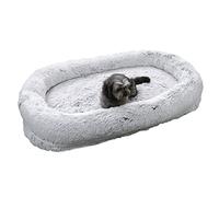 Human Dog Bed, Anti Slip Dog Bed, Comfortable Washable Pet Bed Indoor Gray Cat Bed, Large Universal Donut Dog Bed Plush Calming Dog Bed for Cold Weather and Large Medium Small Dogs