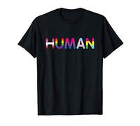 HUMAN Drapeau LGBT Fierté gay Transgenre Arc-en-ciel queer T-Shirt