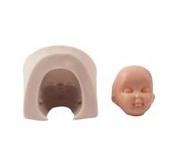 Human Face Moule en silicone 3D en résine souple réutilisable pour Candy, Sugar, Ice Cubezz, époxy, Candle Making, Soap Artsss, Clay Sculpture, Dessert Decoration, Confectionery Workshop