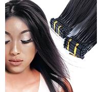 ,Human hair,18in/45cm,Extensions De Cheveux Naturels 6d Sans Couture, Texture Lisse Et Soyeuse, Pouvant être Permanentées Et Teintes, 5 Rangées, Pour Une Transformation Capillaire Féminine