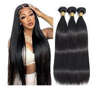 Human Hair Bundles 12A Naturel Couleur Indien Raides Bundles de Cheveux Humains Non Transformés Extensions de Cheveux Raides 1/3/4 Bundles Cheveux Tissage Cheveux Humain (Size : 18 18 18)