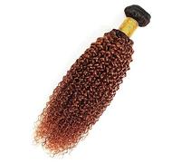 Human Hair Bundles Bundles de cheveux bouclés brésiliens 30# Remy Hair Brown 1/3/4 Extensions de cheveux humains bouclés crépus Bourgogne Tissage de cheveux Tissage Cheveux Humain(Color:1B30,Size:16