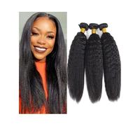 Human Hair Bundles Extensions de cheveux brésiliens vierges crépus et raides, 1/3 de mèche, cheveux épais Tissage Cheveux Humain(24 26 28)