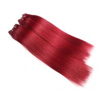 Human Hair Bundles Straight Hair 4 Bundles Deal 190 Grams Per Packet Human Hair Remy Extension Installation et enlèvement faciles(Red,10 10 12 12)