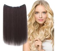 Human Hair Clip Extensions, Natural Invisible Hairpieces, 16.4/15/2.2 Inches, Long Straight Wig, Lightweight Secure for Women’s Styling and Performances (Multicolor)