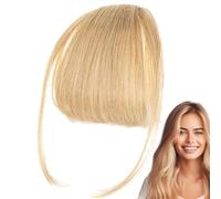 Human Hair Clip On Bangs - Smooth Natural Shade Fringe, Neat Full Bang Add-On, Premium Real Hairpiece | Fashionable Extension Offering Simple With Quick Transform Scenario For Girls Women Grooming Use