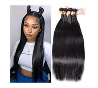 Human Hair Extension Bundles droits brésiliens Bone Straight Human Hair 3 4 Bundles Couleur naturelle non transformée Remy Extensions de tissage de cheveux humains vierges brésiliens Extension Cheveux