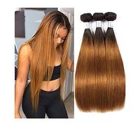 Human Hair Extension Cheveux Raides Brésiliens 1B/30 Bundles de Tissage de Cheveux Humains Bundles de Cheveux Deux Tons Ombre Cheveux Raides 3/4 Pcs Extensions Extension Cheveux(Size:20 20 20 20)