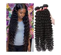 Human Hair Extension Deep Wave Bundle de cheveux humains 8-30 pouces Cheveux vierges brésiliens Deep Wave 1 3 4 Bundles Non transformés Couleur naturelle Double Trame Weave Hair for les femmes noires