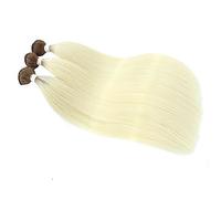 Human Hair Extension Lot de 3 faisceaux synthétiques droits, extensions de cheveux en fibres synthétiques résistantes à la chaleur à haute température for femmes noires Extension Cheveux(T10-613,32inc