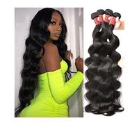 Human Hair Extension Paquets brésiliens de vague de corps 1 pièces/3 pièces paquets d'armure de cheveux humains vierges 8-38 pouces Extensions de cheveux humains vague de corps cheveux Double trame Ex