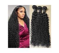 Human Hair Extensions de cheveux brésiliens bouclés Remy de 30 à 80 cm, 1/3/4 pièces, for femmes noires Hair Extensions(24 26 28 30)