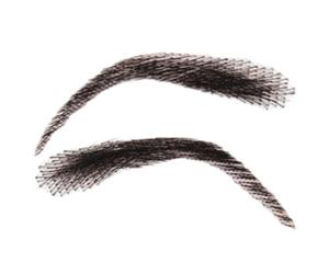 Human Hair False Eyebrows | Real Hair, Black, 1 Pair | Hand-Tied 3D Natural Look Prosthetic Brows | For Women Men Cosplay, Invisible Daily Makeup Accessory