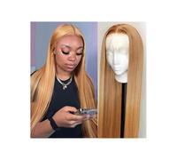 Human Hair Perruques sans colle blondes miel, cheveux humains, densité 180%, 13x4, avec fermeture en dentelle, for femmes Hair Extensions(22INCH)