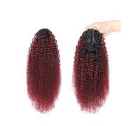 Human Hair Ponytail Extensions Claw Afro curly Clip Hairpiece One Piece Pony Tails for Women Pour un usage quotidien(T1B/99J,10“)
