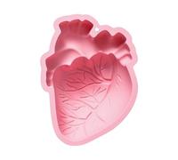 Human Heart Silicone Mold, 4 Cavity 3d Brain Mold, Handmade Craft Tool, Non Stick Flexible Design, Ideal for Halloween, Soap, Clay, Jelly, Chocolate, Muffin, Pudding, Resin, 6.42x5.08x1.26 Inches