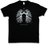 Human Nature T-T-Shirts à Manches Courtes Animal Welfare Vegan Lungs Altruism Protection Veganism Tee Black(Medium)