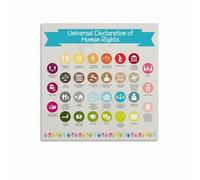 Human Rights Universal Declaration Poster Canvas Wall Art Inspirational for Social Studies Classroom and Office Decor(Unframed,16x24inch(40x60cm))