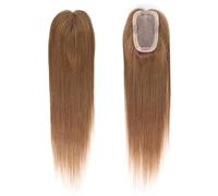 Human Thinning Hairs for Women No Bangs 3x5 Inch Monofilament Large Bases Clip In Topper Wiglets Top Hair Pieces 16 Inch Postiche Cheveux Femme(Blondish Brown)