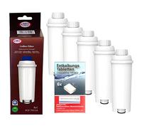 Human-Wellness AquaCrest Lot de 5 filtres à eau pour machine à café DeLonghi - Remplace DLS C002 / SER 3017/5513292811 cartouche filtrante - Compatible avec ECAM Esam + 10