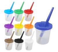 Humanitypd Gobelets de Peinture 10 PièCes avec Couvercles pour Enfants, Gobelets de Couleur D'Apprentissage Anti-DéVersement pour Artiste
