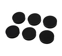 Humanitypd Lot de 6 capuchons ronds en plastique noir de 50 mm de diamètre