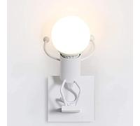 Humanoïde Applique Murale Interieur E27 Moderne Applique Murale Industrielle Lampe Murale de Style Simple pour le Salon Couloir Chambre à Coucher 220V Ampoule Non incluse (Rétro Blanc)…