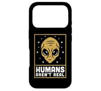 Humans aren't Real Alien Head Retro Vintage Outer Space Fun Coque pour iPhone 17 Pro