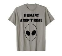 Humans Aren't Real Comical Alien T-Shirt