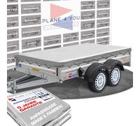 Humbaur Bâche de remorque de haute qualité 211 x 116 cm - Bâche de remorque imperméable sur mesure - Bâche plate - Gris brillant