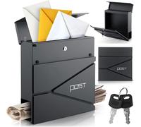 Humberg Boîte aux Lettres - Acier - Résistant aux intempéries - Verrouillable - Journal - 37 x 37 x 11 cm - Anthracite