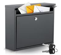 Humberg Boîte aux Lettres - Acier - Résistant aux intempéries - Verrouillable - 37,5 x 30 x 12 cm - Noir