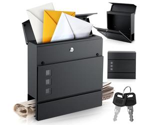 Humberg Boîte aux Lettres - Acier - Résistant aux intempéries - Verrouillable - Journal - 37 x 37 x 10,5 cm - Anthracite