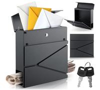 Humberg Boîte aux Lettres - Acier - Résistant aux intempéries - Verrouillable - Journal - 37 x 37 x 11 cm - Anthracite