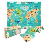 HUMBI Tapis de jeu pour bébé - Mousse XPE - Double face - Rayures plates - Imperméable - Extra large - Antidérapant - 200 x 180 x 1 cm