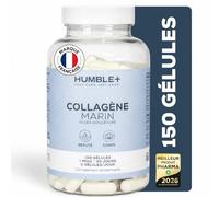 HUMBLE+ Collagène Marin Hydrolysé en Gélules - Peptides de Collagène Type 1-150 Gélules - 2,5 g de Collagène Marin par Portion - 30 Jours - Marque Française