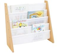 Humble Crew, bibliothèque pour Enfants, Rangement sur 4 Niveaux, Porte-Livres pour Enfants, étagère, Naturel/Blanc
